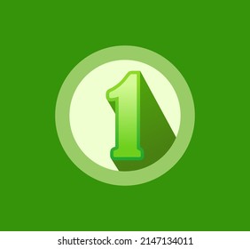 Icon of number 1` in the circle with green background