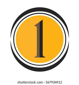 Icon Number 1, One Icon, Yellow Black Color