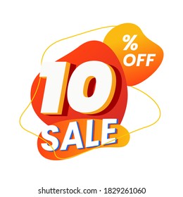 Icon number 10% off special discount or sale template