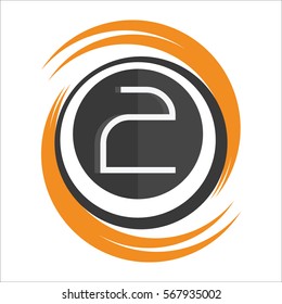 Icon Number 2, One Icon, Orange Black Color