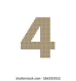icon number 4 four in uppercase letter with dots texture for elegant and luxurious party editable vector