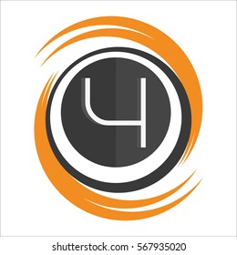 Icon Number 4, One Icon, Orange Black Color
