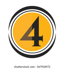 Icon Number 4, One Icon, Yellow Black Color