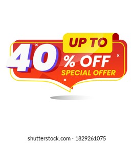 Número de icono 40% de descuento especial o plantilla de venta