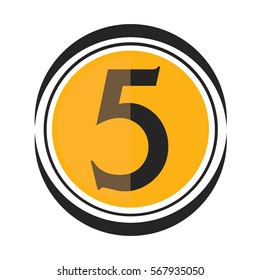 Icon Number 5, One Icon, Yellow Black Color