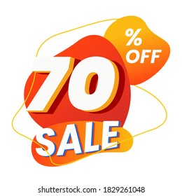Número de icono 70% de descuento especial o plantilla de venta