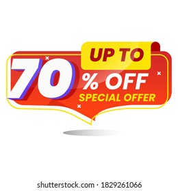 Número de icono 70% de descuento especial o plantilla de venta