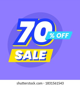 Icon number 70% off special discount or sale template