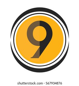Icon Number 9, One Icon, Yellow Black Color