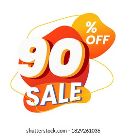 Icon number 90% off special discount or sale template