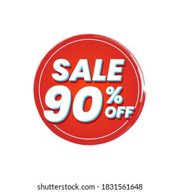 Icon number 90% off special discount or sale template