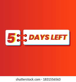 Icon Number of days left promotion business. 5 Days left