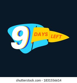 Icon Number of days left promotion business. 9 Days left