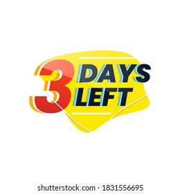 Icon Number of days left promotion business. 3 Days left