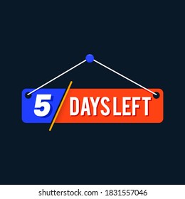 Icon Number of days left promotion business. 5 Days left