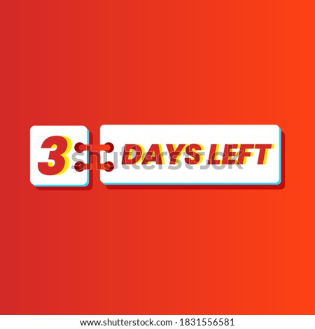 Icon Number of days left promotion business. 3 Days left