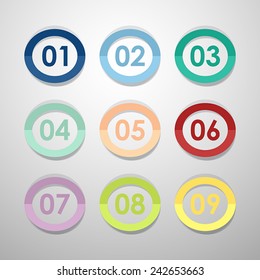 Icon number set  for design. Vector illustration template.