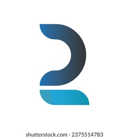 Icon number two logo letter. 2th Anniversary logotype design stylized number Letters, Anniversary Logo for celebration event, invitation, greeting, Party, Fashion
