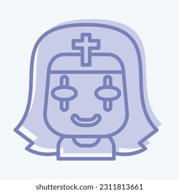 Icon Nun. related to Halloween symbol. two tone style. simple design editable. simple illustration