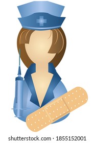 icon of nurse isolated on white background