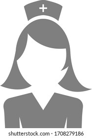 Icono de una enfermera.Imagen vectorial.