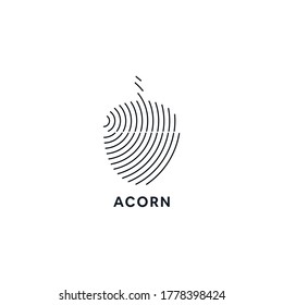 Icon Nut, Acorn Abstract Line Logo