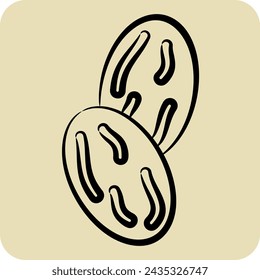 Icon Nutmeg. related to Spice symbol. hand drawn style. simple design editable. simple illustration