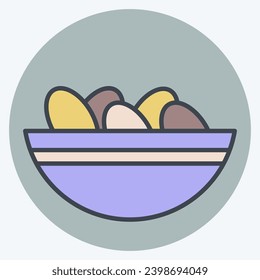 Icon Nuts. related to Ramadan symbol. color mate style. simple design editable. simple illustration