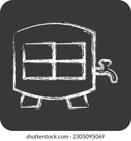Icon Oak Barrel. suitable for education symbol. chalk Style. simple design editable. design template vector