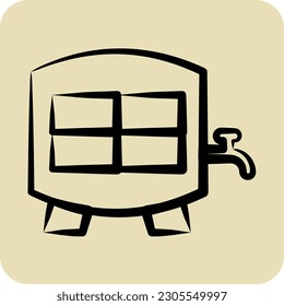 Icon Oak Barrel. suitable for education symbol. hand drawn style. simple design editable. design template