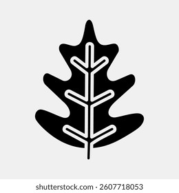 Icon oak. Plant leaves elements. Icon in glyph style.