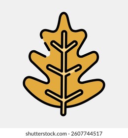 Icon oak. Plant leaves elements. Icon in filled line style.
