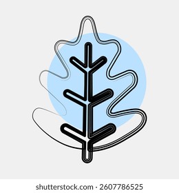 Icon oak. Plant leaves elements. Icon in color spot style.