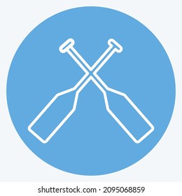 Icon Oars - Blue Eyes Style - Simple illustration,Editable stroke,Design template vector, Good for prints, posters, advertisements, announcements, info graphics, etc.