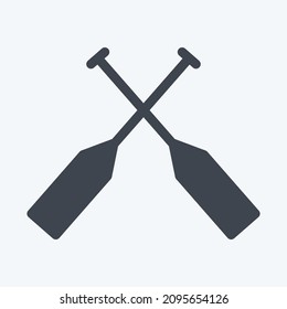 Icon Oars - Glyph Style - Einfache Illustration, bearbeitbarer Strich, Design Template Vektor, Gut für Drucke, Plakate, Anzeigen, Ankündigungen, Infografiken, etc.