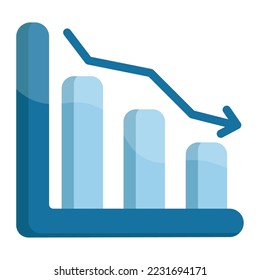 Icon object Down Statistic Illustration for web, app