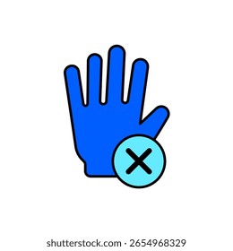 Icono de una objeción, aislado en un fondo limpio.
