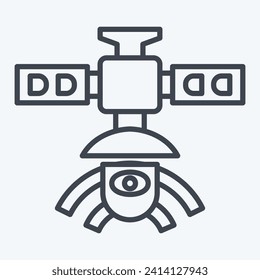 Icon Observation Satellite. related to Satellite symbol. line style. simple design editable. simple illustration