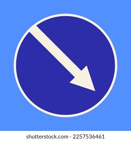 Icon obstacle avoidance on the right. Vector clipart