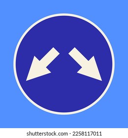 Icon obstacle avoidance on the right and left. Vector clipart