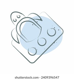 Icon Ocean Pollution. in Zusammenhang mit dem Symbol für Plastikverschmutzung stehen. Farbtopf-Stil. einfaches Design bearbeitbar. einfache Abbildung