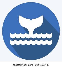 Icon Oceans. suitable for Community symbol. long shadow style. simple design editable. design template vector. simple symbol illustration