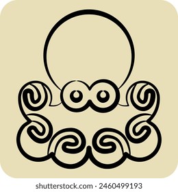 Icon Octopus. related to Seafood symbol. hand drawn style. simple design illustration