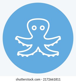 Icon Octopus. suitable for Sea symbol. blue eyes style. simple design editable. design template vector. simple symbol illustration
