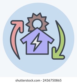 Icon Off the Grid. related to Solar Panel symbol. color mate style. simple design illustration.