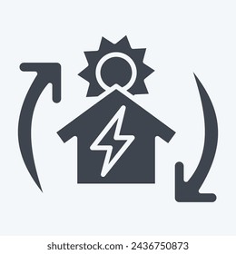 Icon Off the Grid. related to Solar Panel symbol. glyph style. simple design illustration.