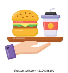 Icono de comida basura en diseño plano 

