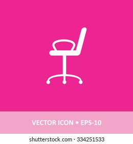 Icon of Office Chair on Magenta Color Background. Eps-10.