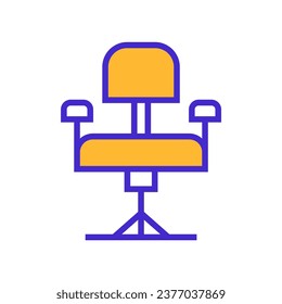 Icon Office Chair, single icon, Flat line color filled and Colorfull icon