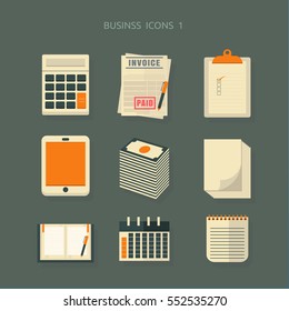 icon Office equipment business Teamwork success graph financial profits The triumph of centrifugal vector